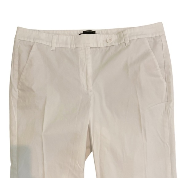Talbots “the perfect skimmer” white cropped cotton pant button tab on cuff sz 10 - Picture 6 of 9